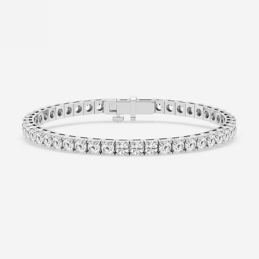 Four Prong Round Lab Grown Diamond Tennis Bracelet