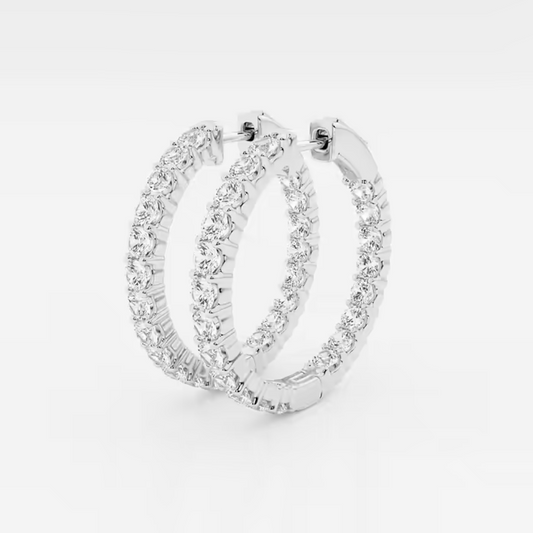 Vault Lab Inside Out Round Diamond Hoop Earrings