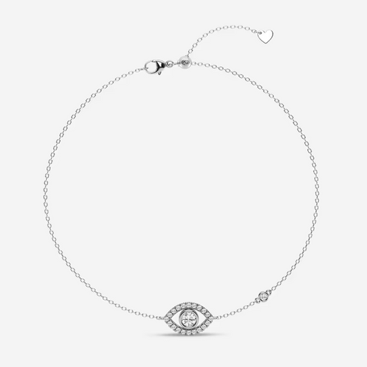 Vault 1/2CTW Lab Diamond evil eye anklet