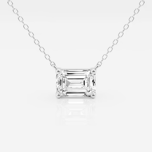 Vault 2 ctw Emerald Lab Diamond Solitaire Pendant