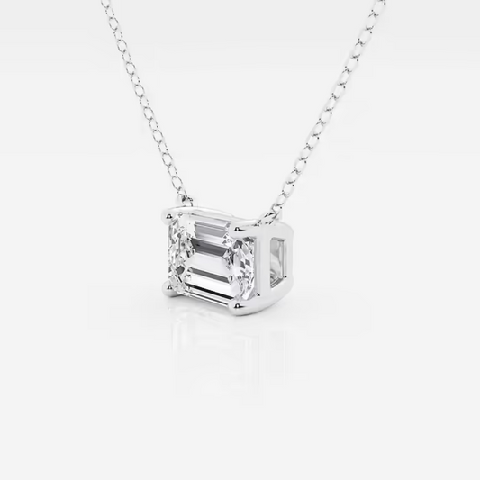 Vault 2 ctw Emerald Lab Diamond Solitaire Pendant