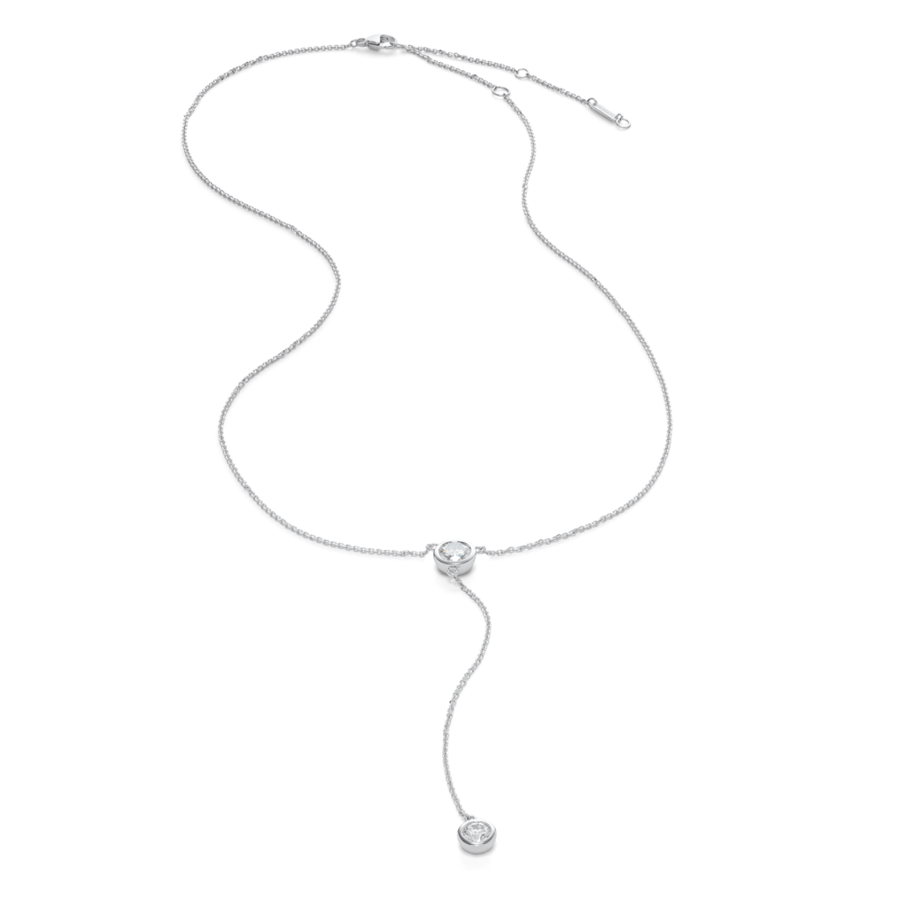 Vault Lab Diamond 1 CTW Round Brilliant Bezel Lariat Pendant