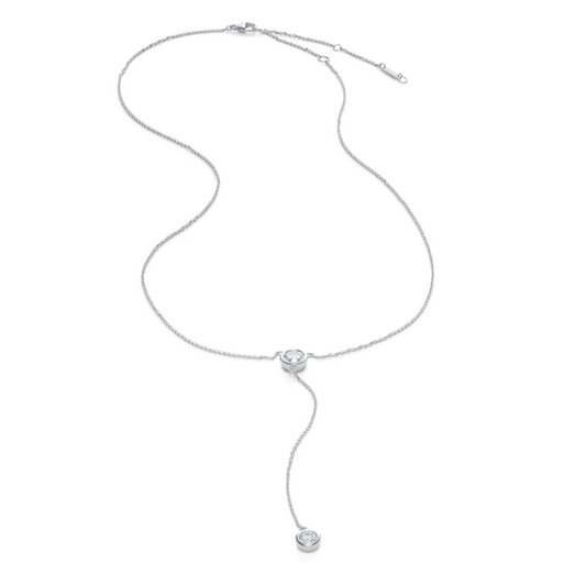 Vault Lab Diamond 1 CTW Round Brilliant Bezel Lariat Pendant