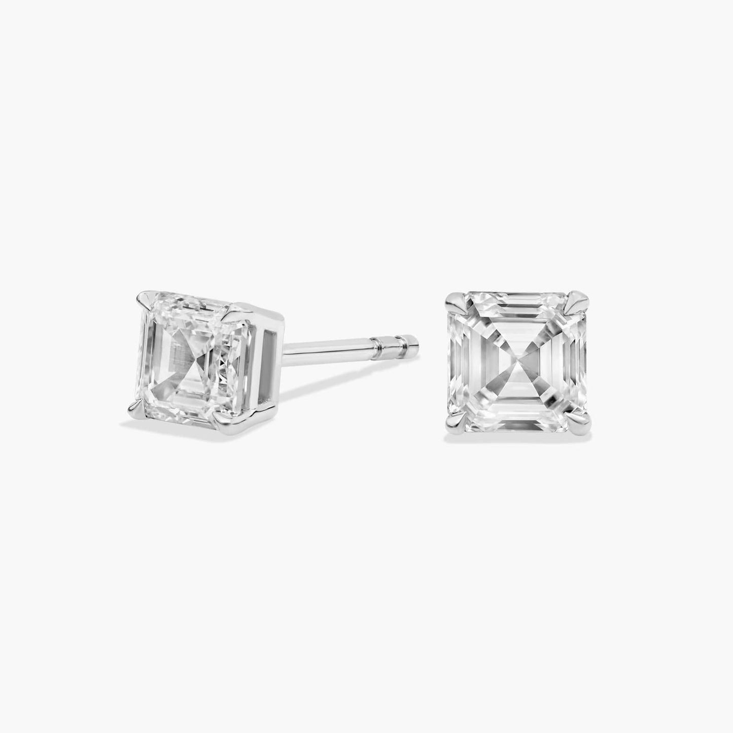 Asscher Cut Lab-Grown Diamond Stud Earrings