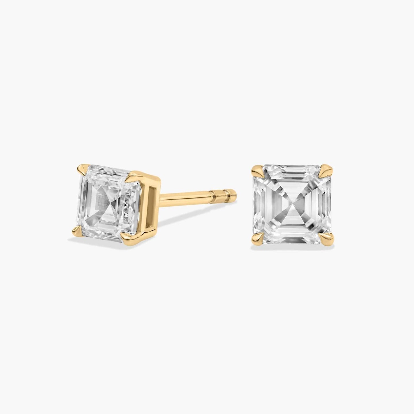 Asscher Cut Lab-Grown Diamond Stud Earrings