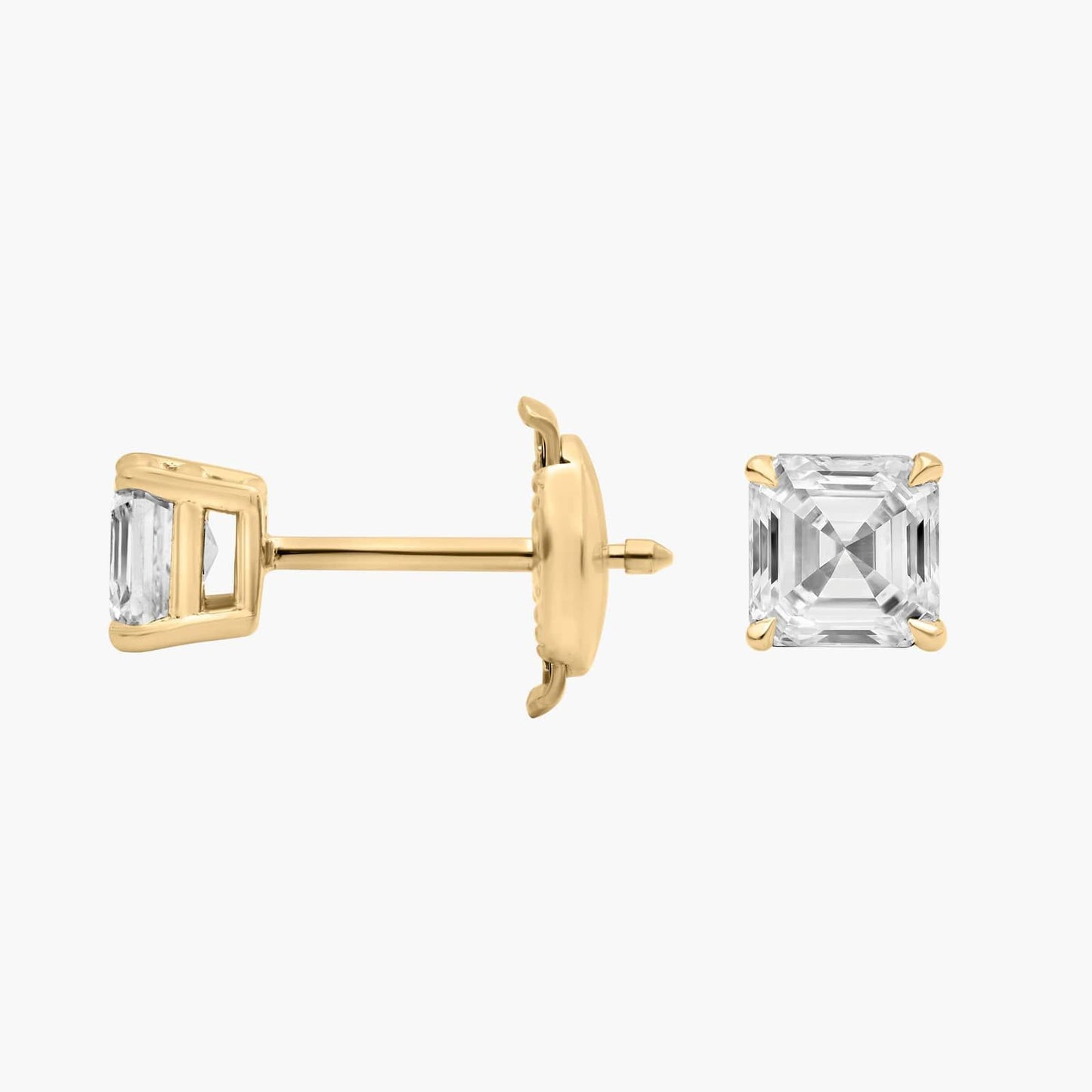 Asscher Cut Lab-Grown Diamond Stud Earrings