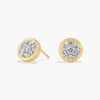 Two-Toned Lab Grown Diamond Stud Earrings in Yellow Gold