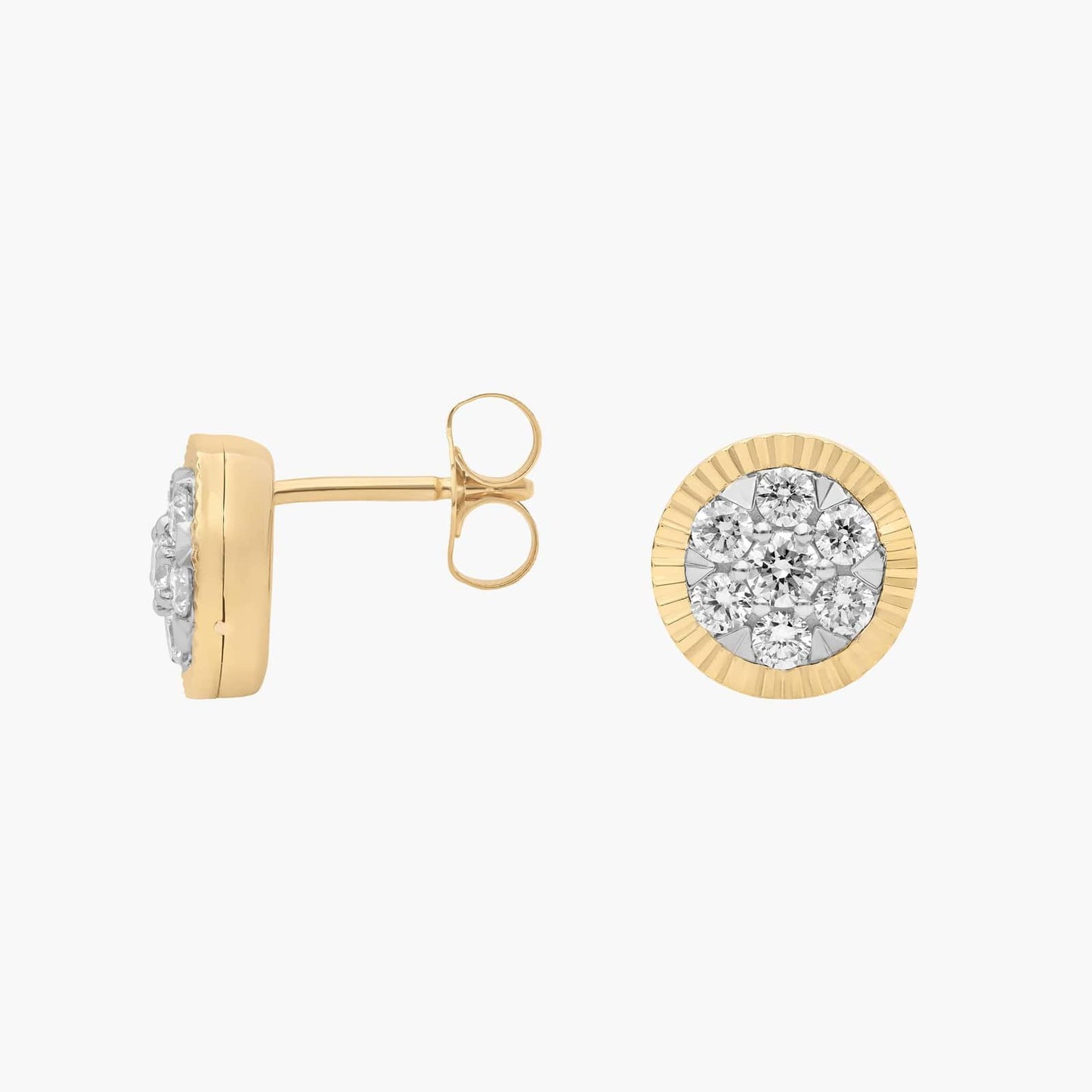 Two-Toned Lab Grown Diamond Stud Earrings