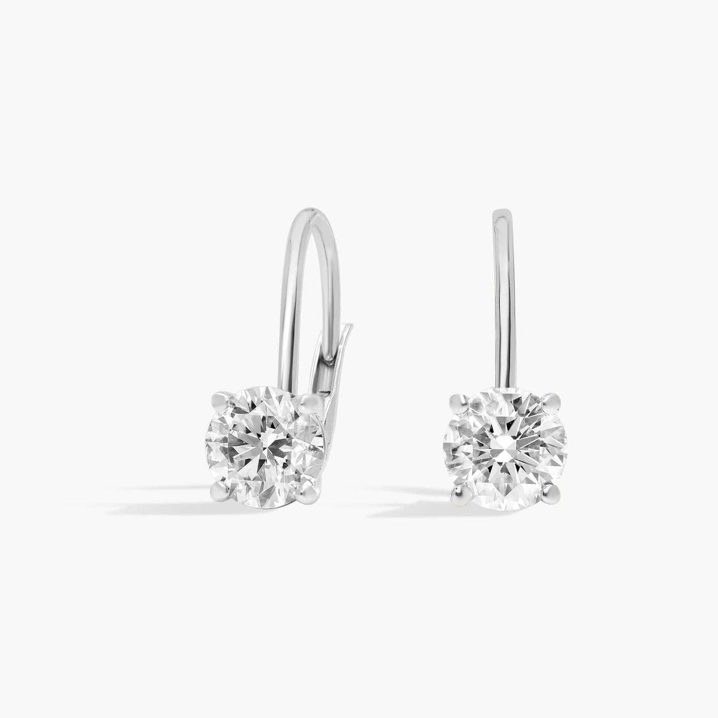 Lever Back Hidden Halo Lab-Grown Diamond Stud Earrings