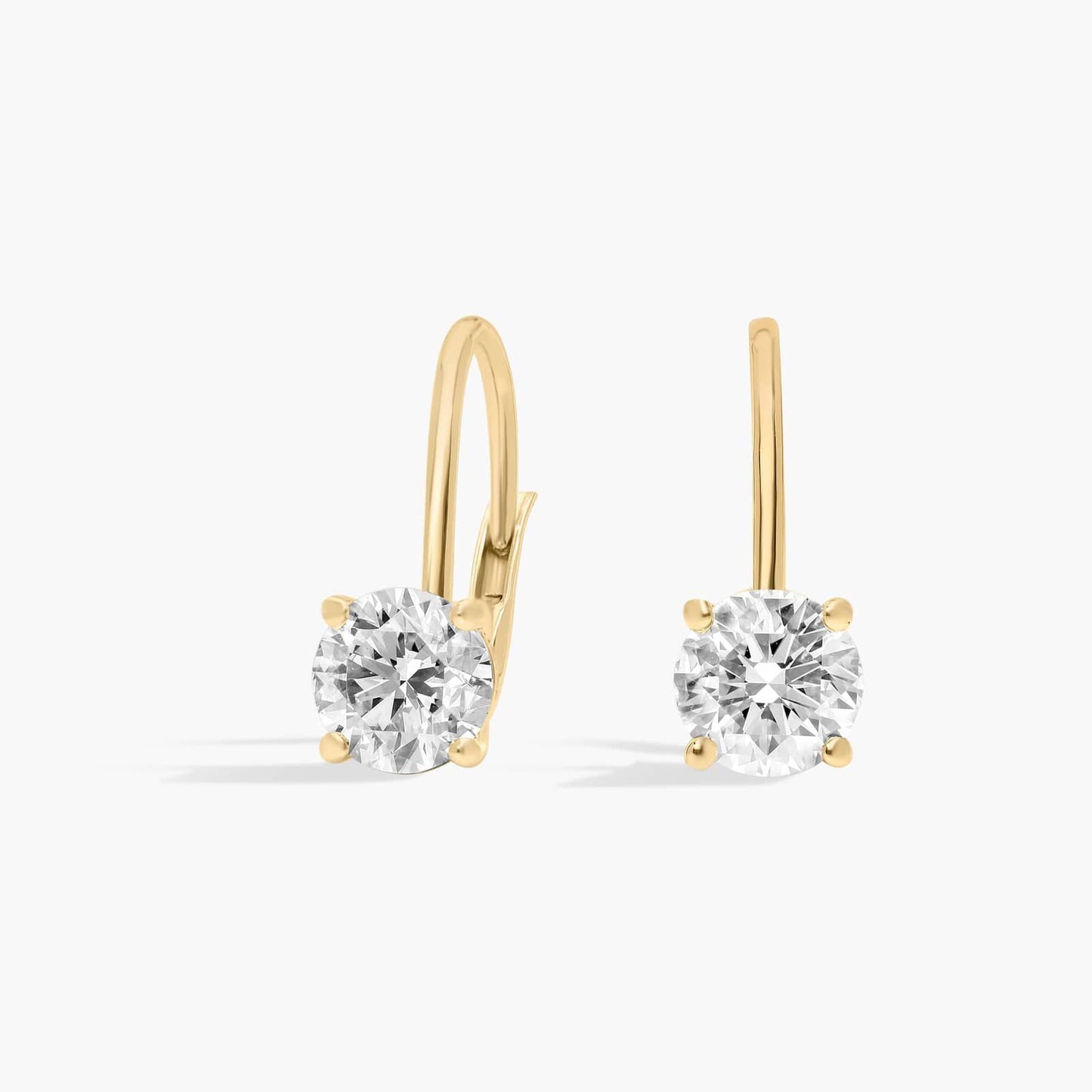 Lever Back Hidden Halo Lab-Grown Diamond Stud Earrings