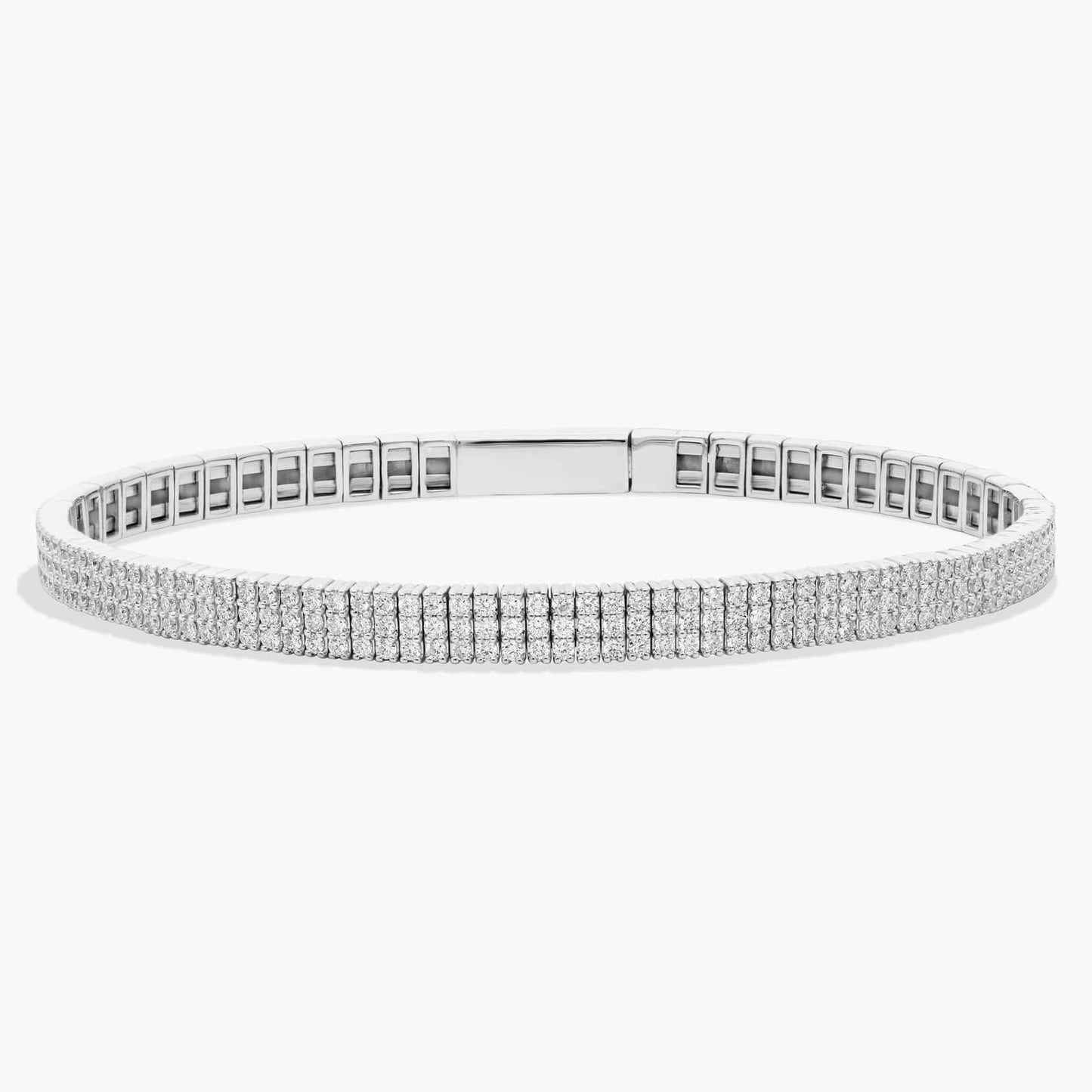 3 Row Lab Grown Diamond Bangle Bracelet