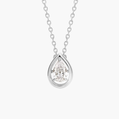 Lab Grown Diamond Pear Cut Floating Solitaire Pendant