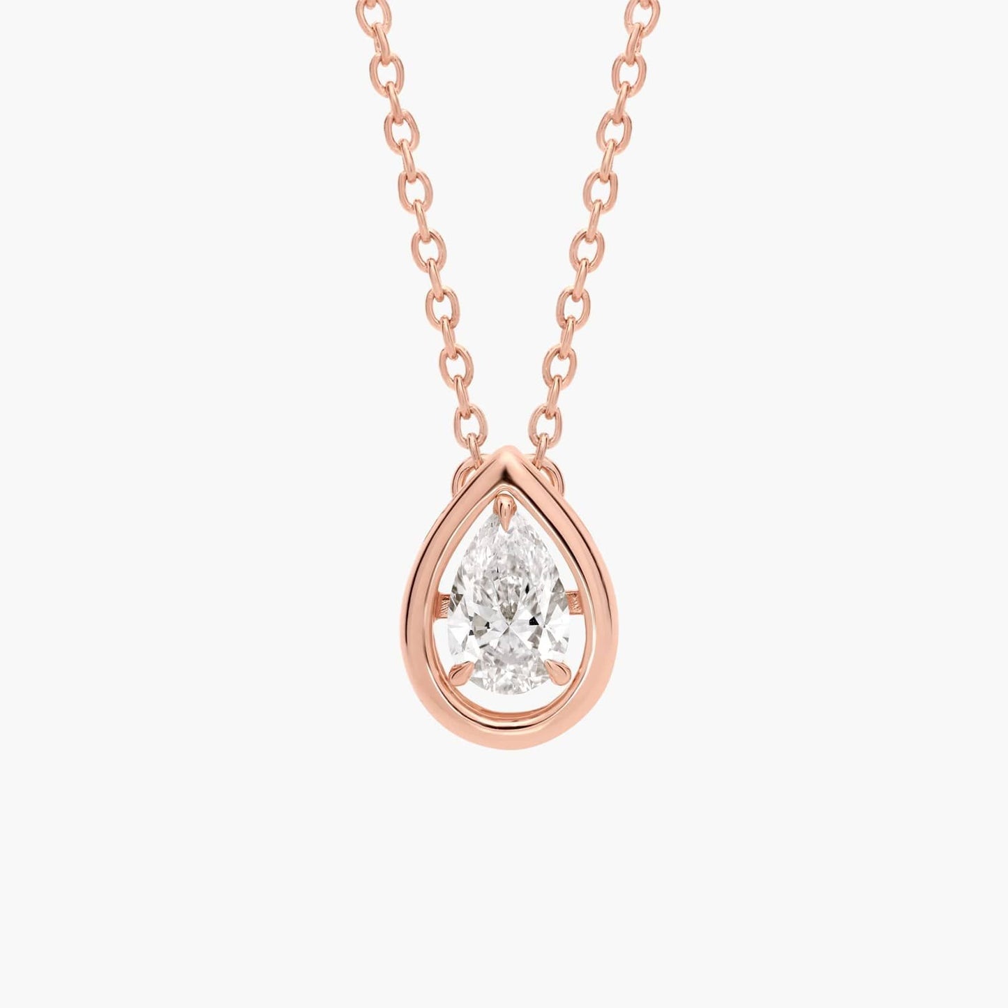 Lab Grown Diamond Pear Cut Floating Solitaire Pendant