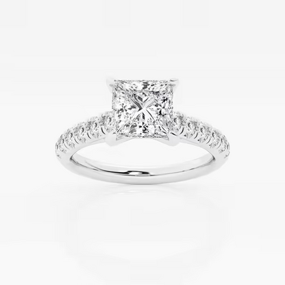 Vault 3/4 Pave Solitaire Engagement Rings