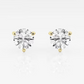 Round Lab Grown Diamond Three Prong Martini Stud Earrings